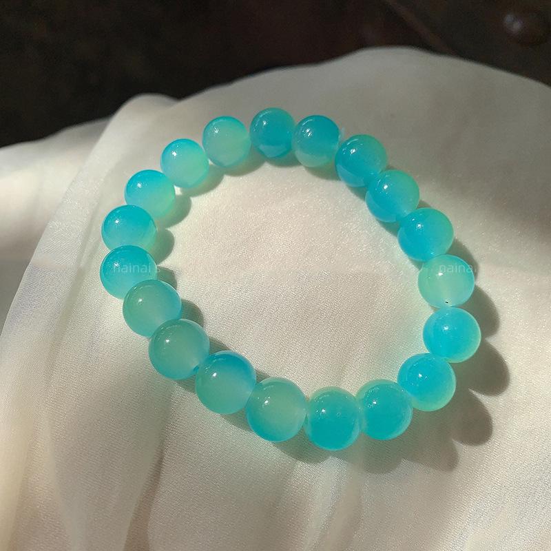 

Браслет Wenwan из ледяного белого нефрита: Мягкий градиентный розовый - студенческий выпуск, круглые бусины