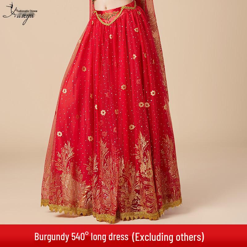 Western Region Dunhuang Princess Belly Dance Costume - 720° Swing Skirt for Exotic Performances.