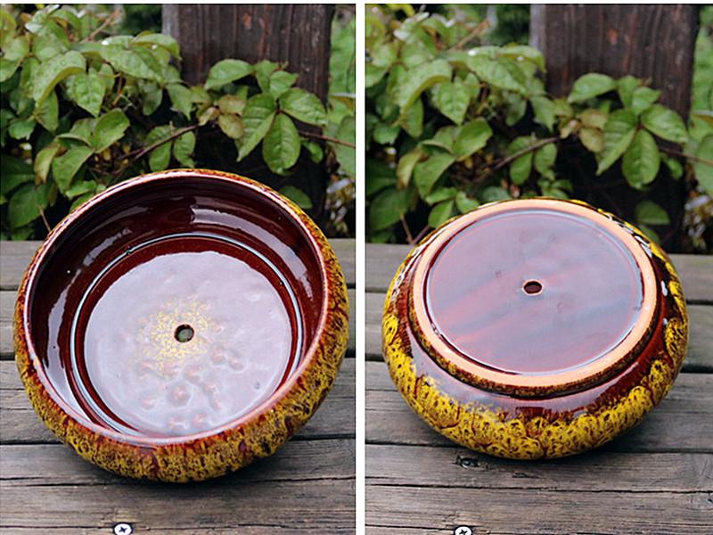 Large Kiln-Glazed Ceramic Succulent Planter - Creative Garden Pot