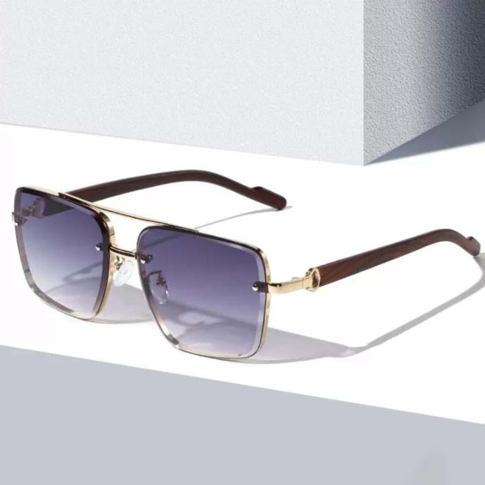 Zinc Zinc Alloy Double-bar Sunnies Eyewear Anti-UV Plain Glasses Unisex Polarized Sunglasses  Summer