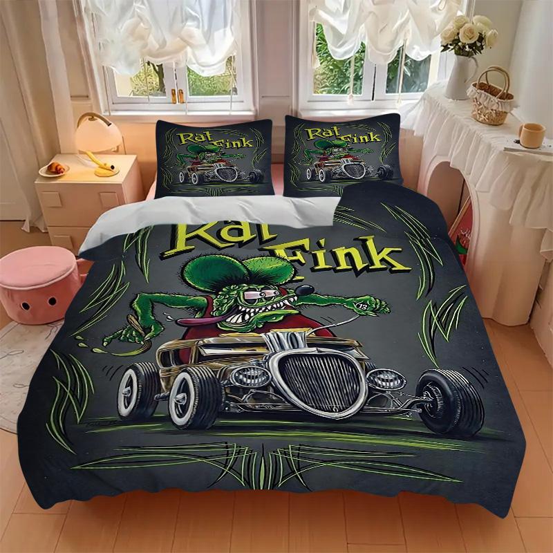 Rat Fink Hot Rod Art Print 3Pcs Bedding Setduvet Cover With 2 Bedropillowcase Home Birthday Gift