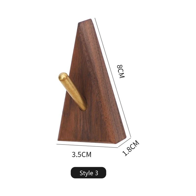 1pcs Creative Solid Wood Brass Punch Free Hook Into Account Key Clothes Hook Coat Hat Hand Bag Hook Solid Wood Hook for Clothes and Hats