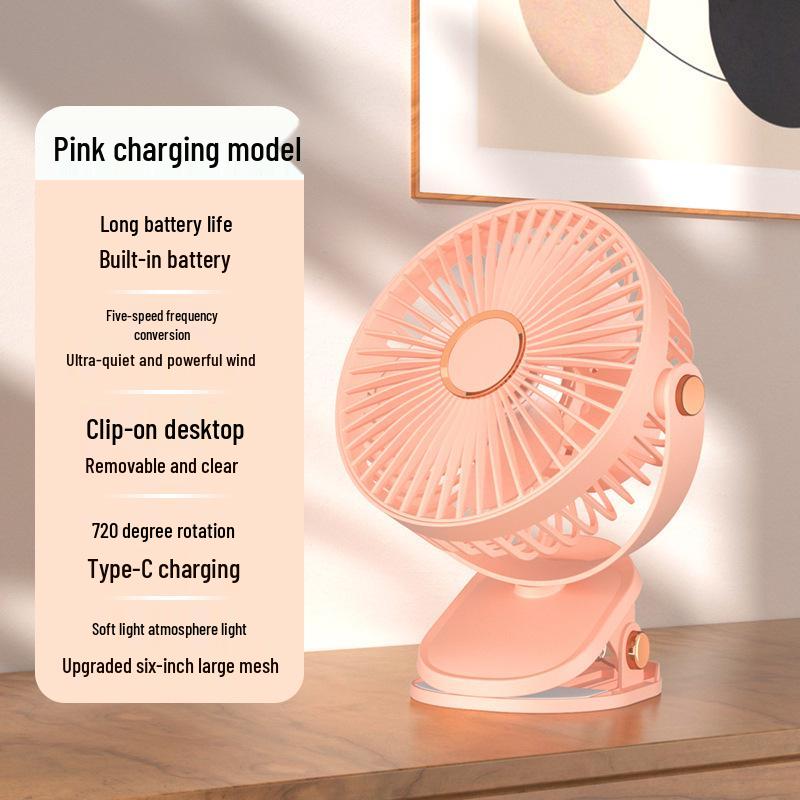 USB Rechargeable Summer Clip-on Desktop Fan