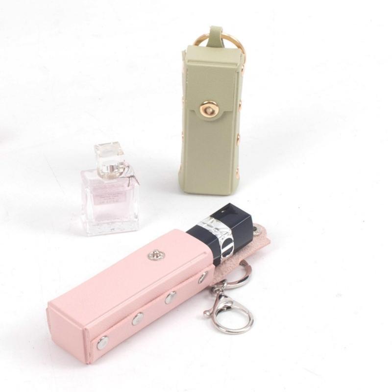 Portable Lipsticks Holder Keychain with Wild Leopard Pattern for Convenient Carry Multifunctional Accessory