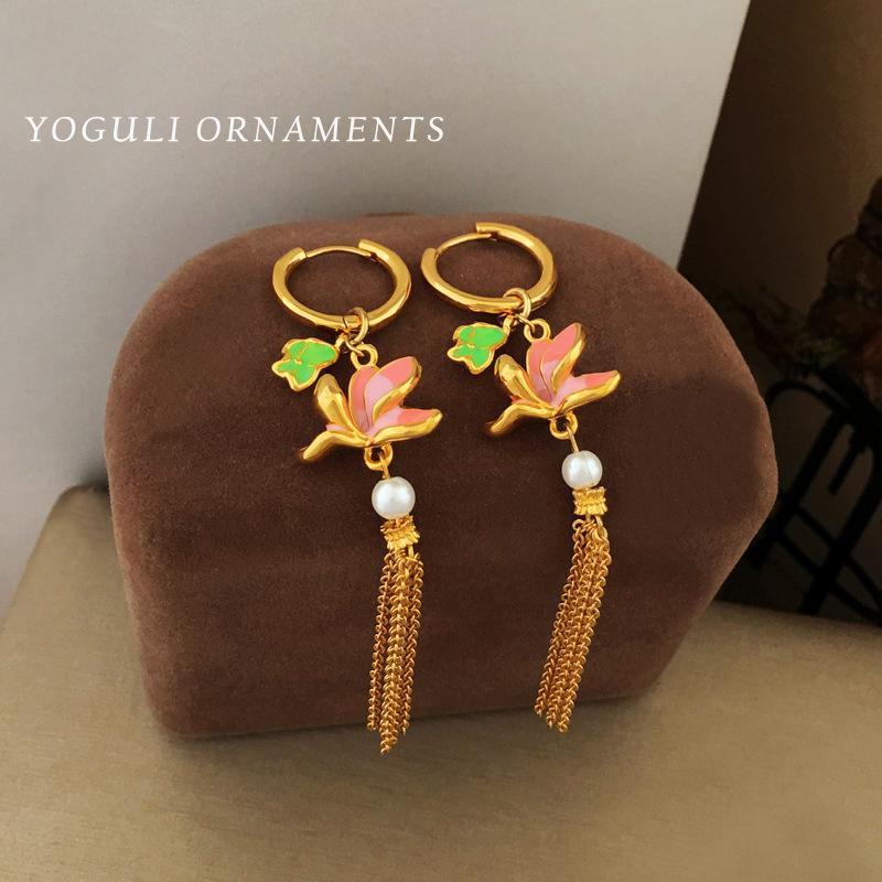 Premium Sense Light Luxury Spring and Summer Earrings Necklace Temperament Retro Earrings Trendy Niche Jewelry