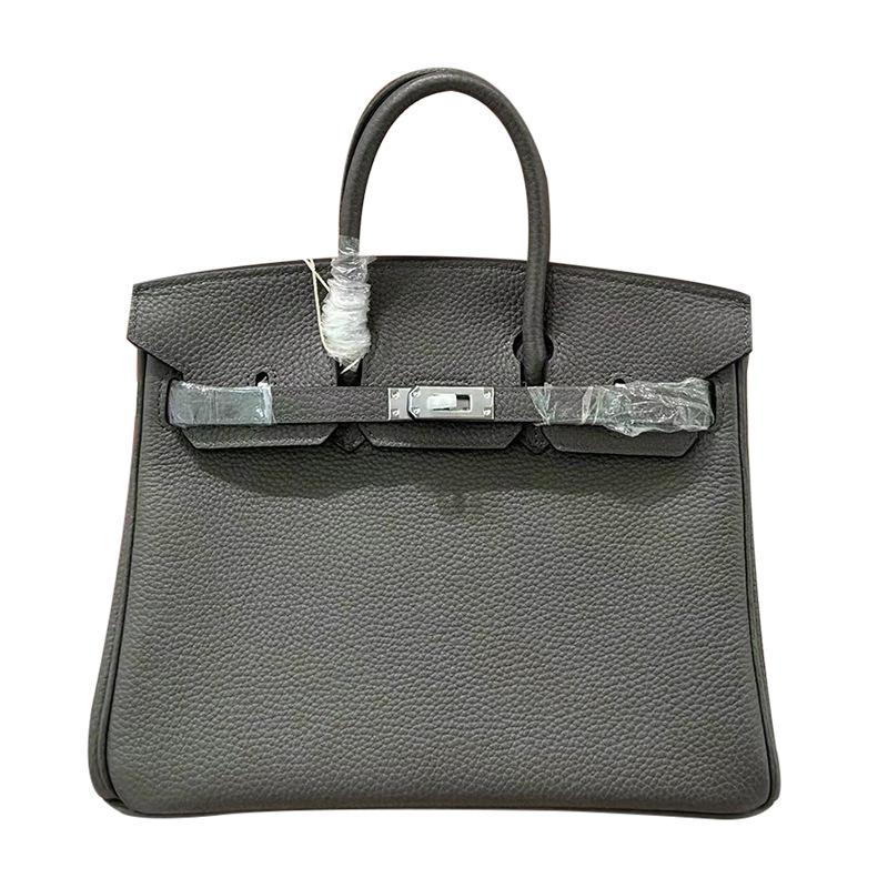 Li-Muster Togo-Leder 25/30/35 cm Rindsleder erste Schicht tragbare Pendlertasche Damen Goldene Schnallenverzierung