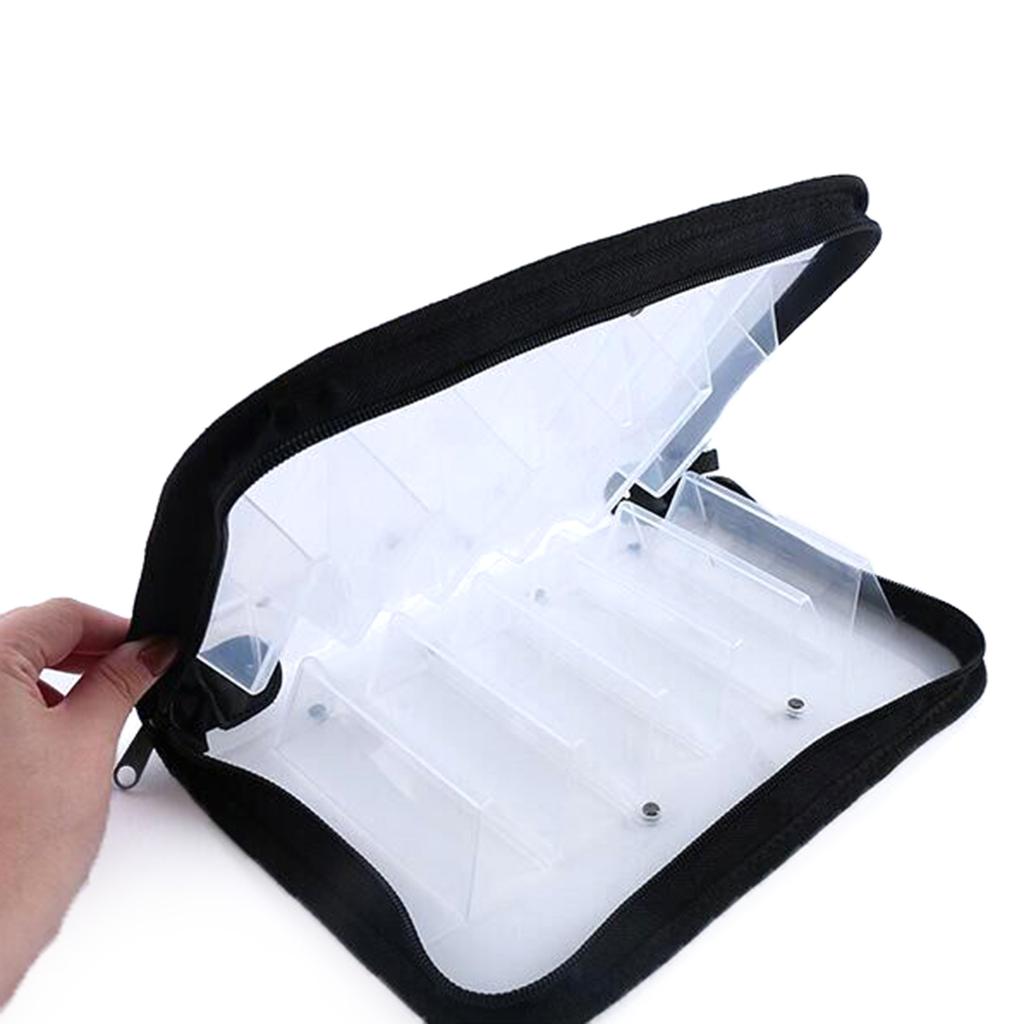Transparent Visual Squid Jig Lure Hooks Storage Case with Two Way Zipper Fishing Lures Bag For Storing Squid Hooks Lures