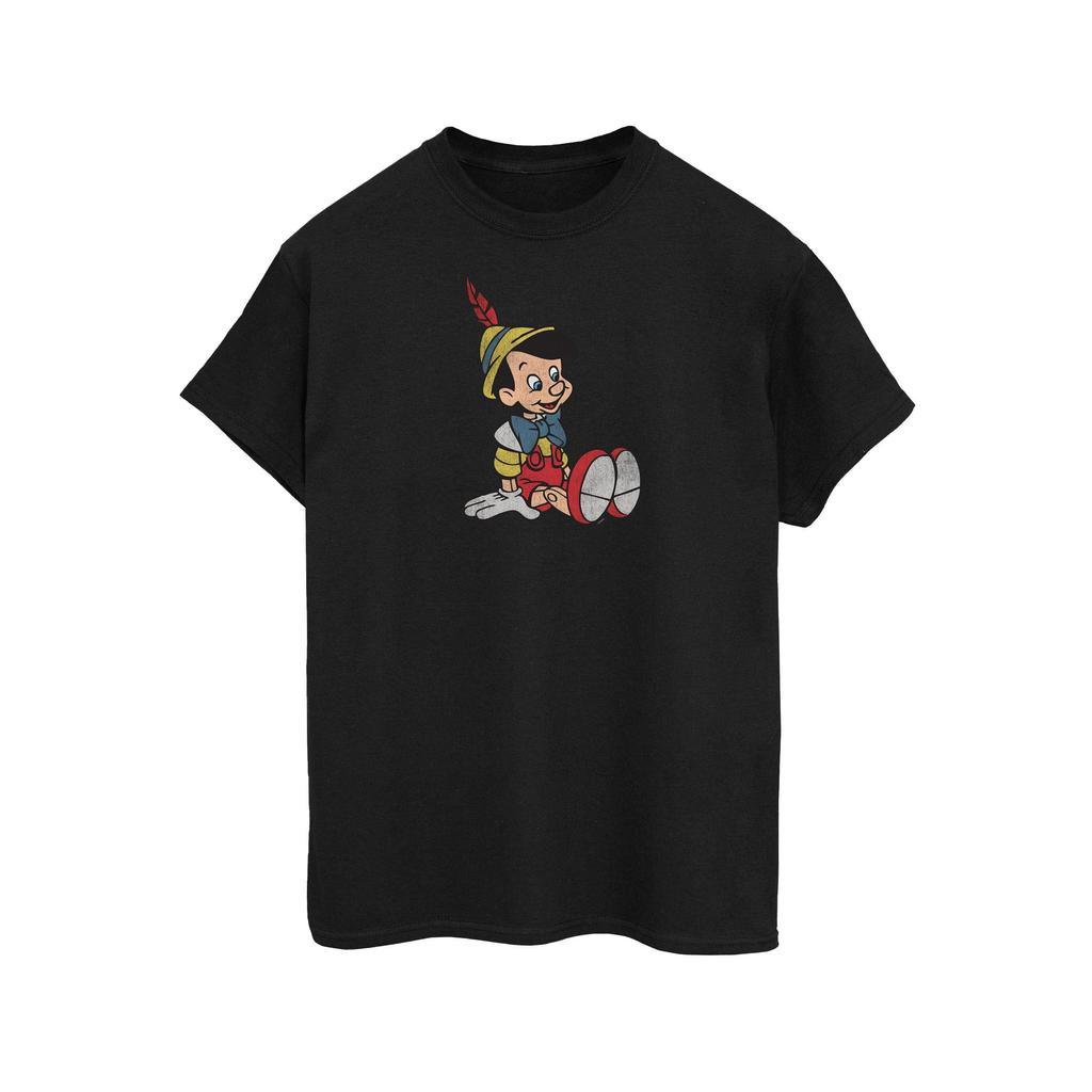 Pinocchio Damen/Damen klassisches Baumwoll-Boyfriend-T-Shirt