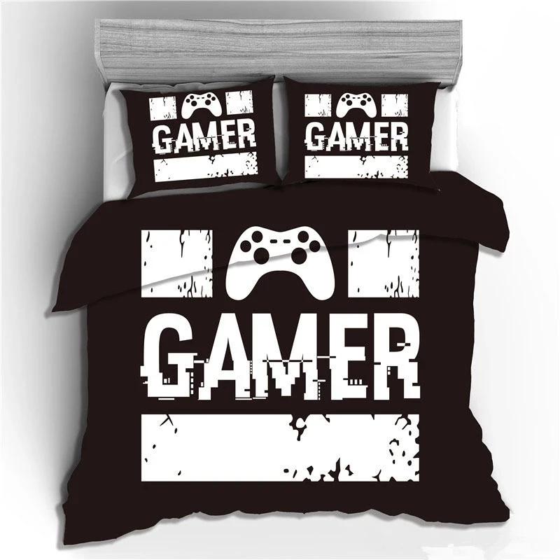 Gamepad Comforter Cover Gamer Bedding Set Teens Video Game Duvet Cover For Youth Kids Boys Modern Game Controller Bedspread