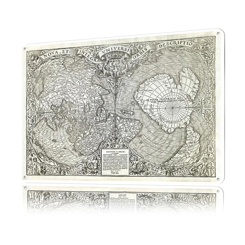 Fine Oronce Maps Metal Poster Customized Wall Art Retro Vintage Metal Signs for Man Cave Decoration Bedroom Bar Accessories Home