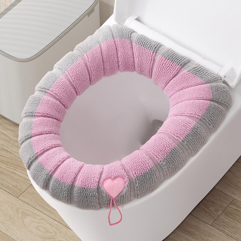 Thick Knit Washable Toilet Seat Cushion & Cover for Autumn/Winter