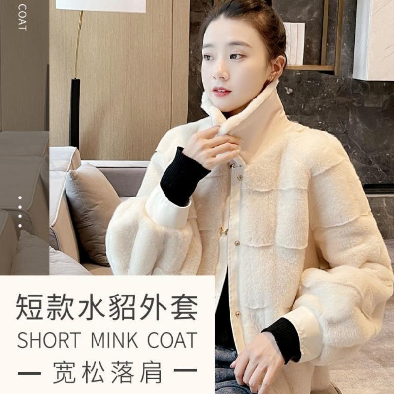 Korean Style Short Fur Collar Coat For Women Mom