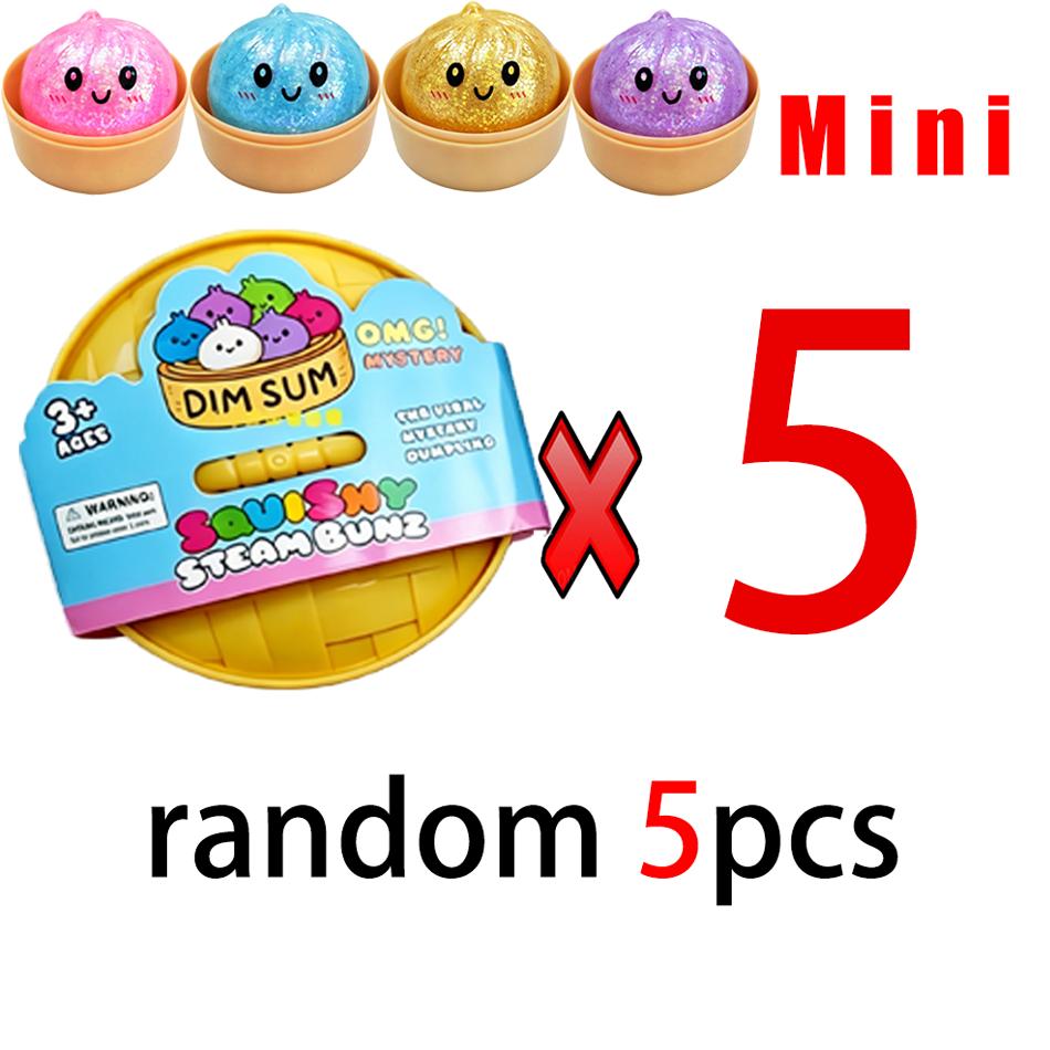 Mini Dumpling Squishies Dumpling Mystery Box Soft Squeeze Sensory Toy for Stress Relief Glitter Random Colors Stretchy Desk Toy