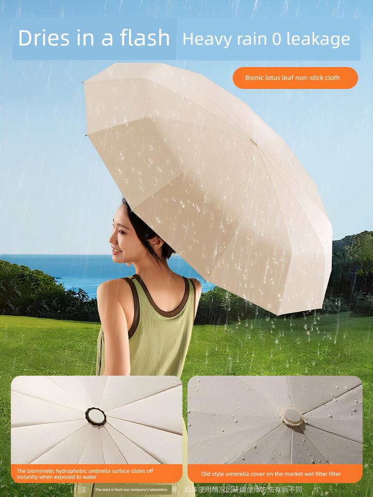 Fully Automatic Ring-Lock Umbrella for Men, Large Size, Reinforced, Wind-Resistant, Suitable for Students, Dual-Use for Sun and Rain, Sun Protection