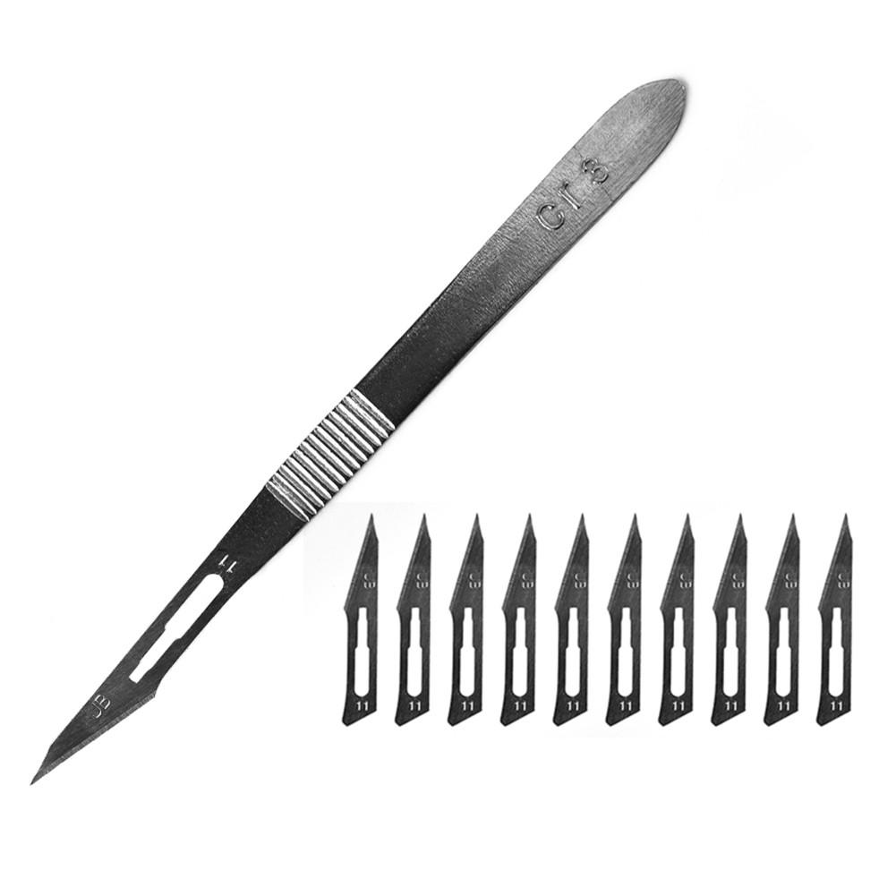 

1 Handle 10 Blades Utility Blade Excellent Sharpness 11#