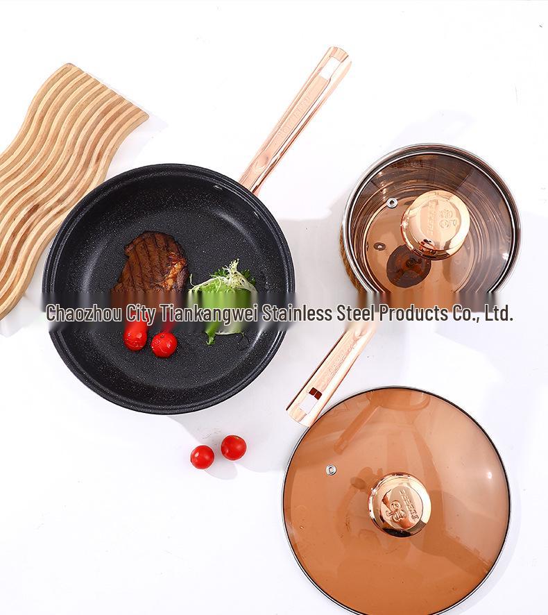 Cross 12-Piece Stainless Steel Cookware Set: Thickened Pots, Double-Bottom Frying Pan, Milk Pot, and Soup Pot