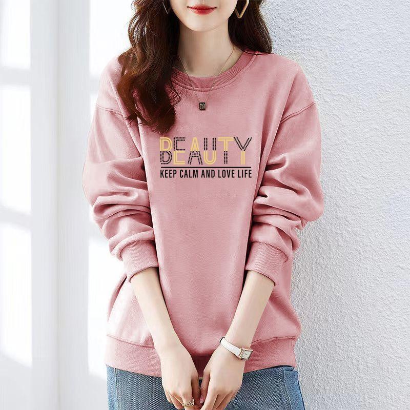 Bluza Damska Nowa Moda Koreańska Wiosna Jesień Luźna Okrągły Dekolt Długi Rękaw Top Kurtka