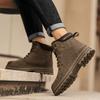 FashionAll-match new Comfy Ankle Boots Man Fashion Non-slip Casual High Top Shoes Leisure Hiking Footwear Handmade Men's Outdoor Boots