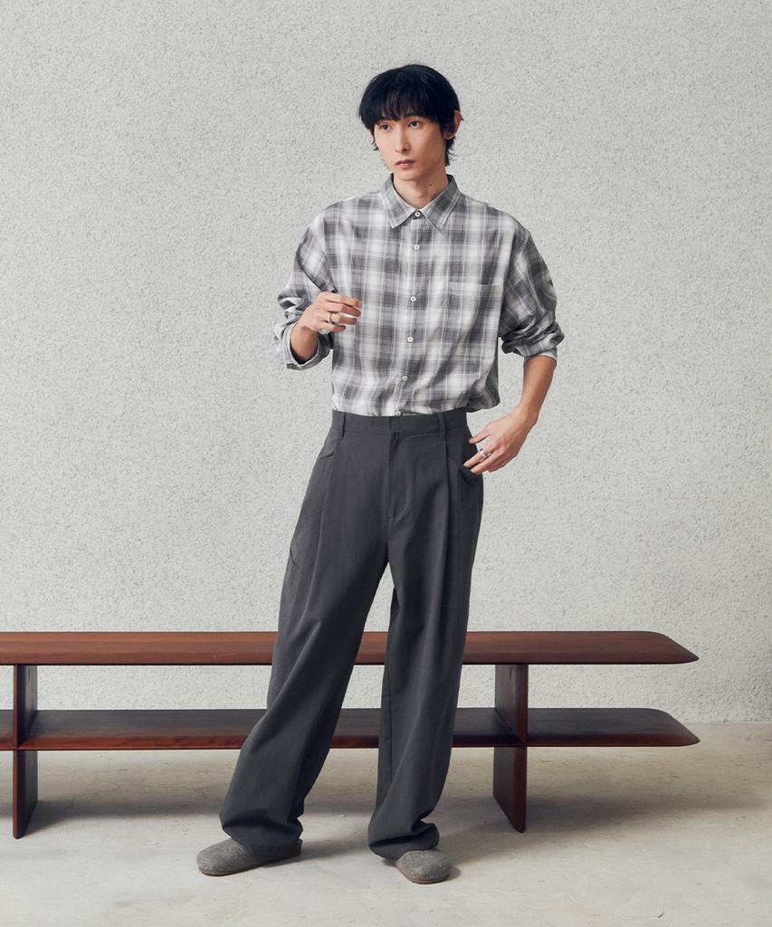 INTEMPOMOOD Steady One-Pleat Wide Pants_Charcoal