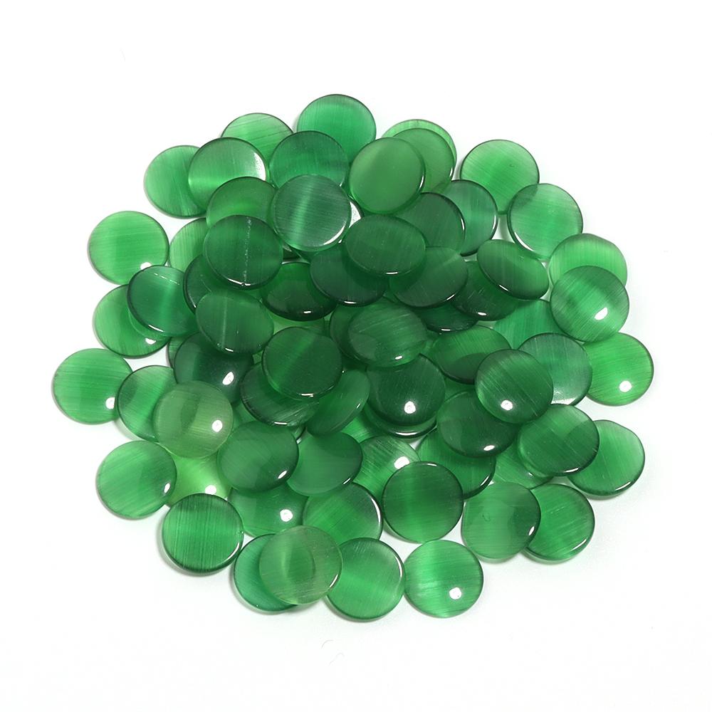 10-30pcs Cat Eye Cabochon Beads Natural Stone Beads Round Flat Back Spacer Stone Beads For Jewelry Making DIY Bracelet Necklace