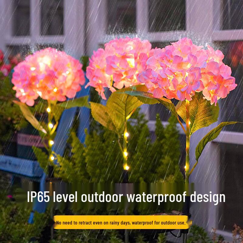 Enpufike Solar LED Hydrangea Garden Stake Light