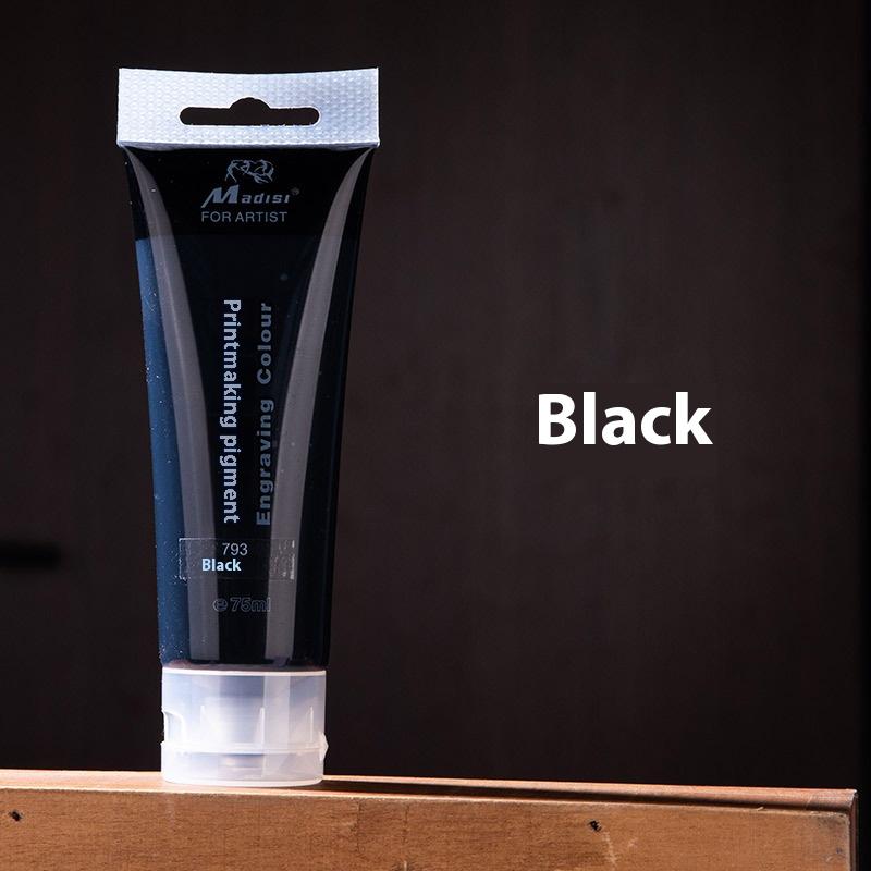 

75ml Water-Based Printmaking Ink Paint Vibrant Pigments Smooth Texture Washable for Artist Studio Embossing Engraving Creations