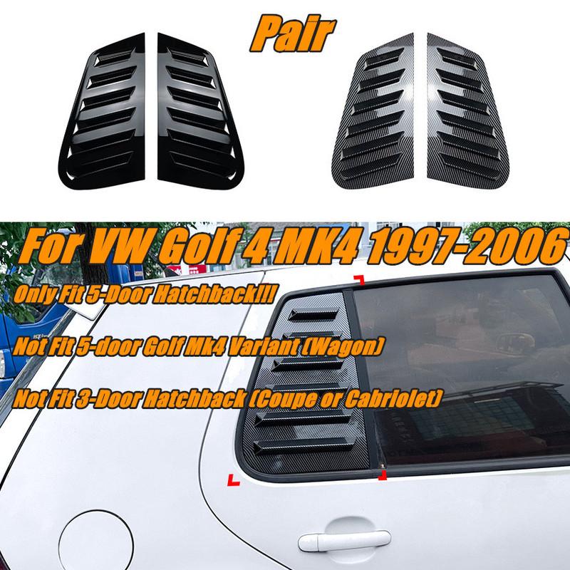 Cubierta de persiana de ventana trasera brillante negra para Volkswagen para VW Golf 4 MK4 1997-2006 Rejillas de ventilación laterales