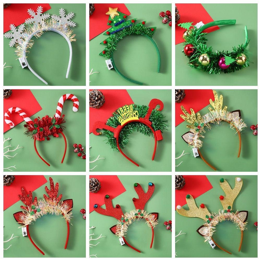 Christmas Decoration LED Christmas Headband Elf Glowing Headband Funny Antlers Headband  Men
