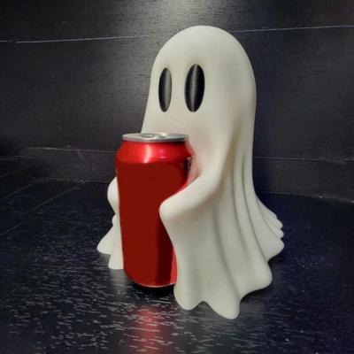 Halloween Ghost Drink Holder Spooky 3D Printed Ghost Soda Beverage Can Cola Holder Home Office Desktop Decoration