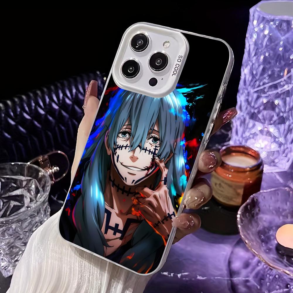 JJK Mahito Phone Case for iPhone 17 16 15 14 13 12 11 X XR XS Air Pro Max Plus White Colorful Silver Cover