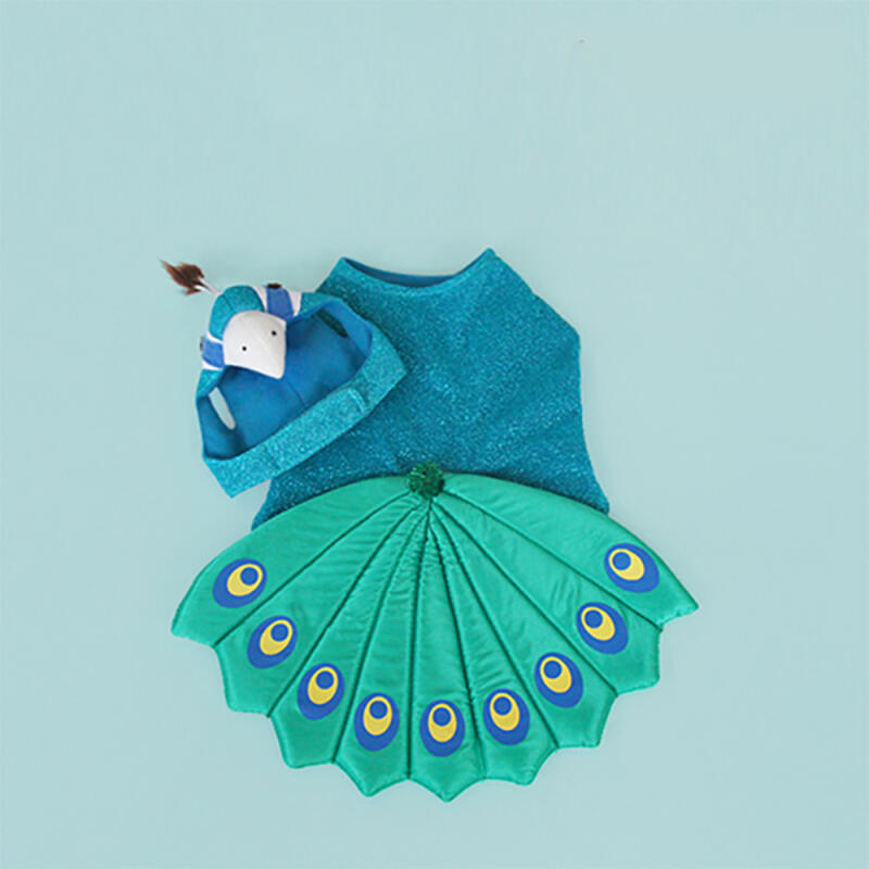 Peacock Costume Dog Cat Halloween Cosplay Clothes