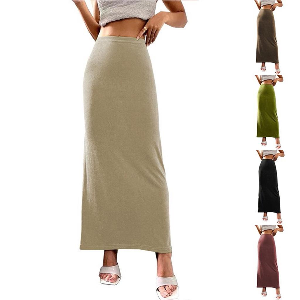 Women's Soft Fashion Casual Long Skirt High Waist Elegant Exquisite Long Skirt
