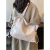 Black Bright Face Large Capacity Bag For Women Autumn Winter  New Shoulder Bags Casual Simple Texture Commuter Tote Pack