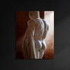 Framed - Artistic Figure Black and White Sculpture, Art Canvas Wall Poster, Ideal Gift for Bedroom and Living Room - Including Hanging Hardware