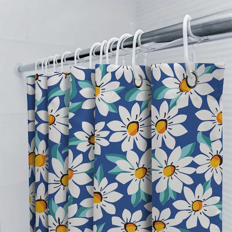 Bright Floral Shower Curtain Waterproof Fabric Decorative Bathroom Shower Paneling Size Customizable For Kids Bathrooms Modern D
