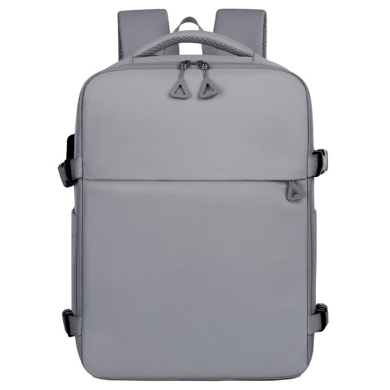 Multifunctional Solid Color Laptop Backpack Set: Casual, Large Capacity, Trolley-Friendly, Outdoor Student Schoolbag
