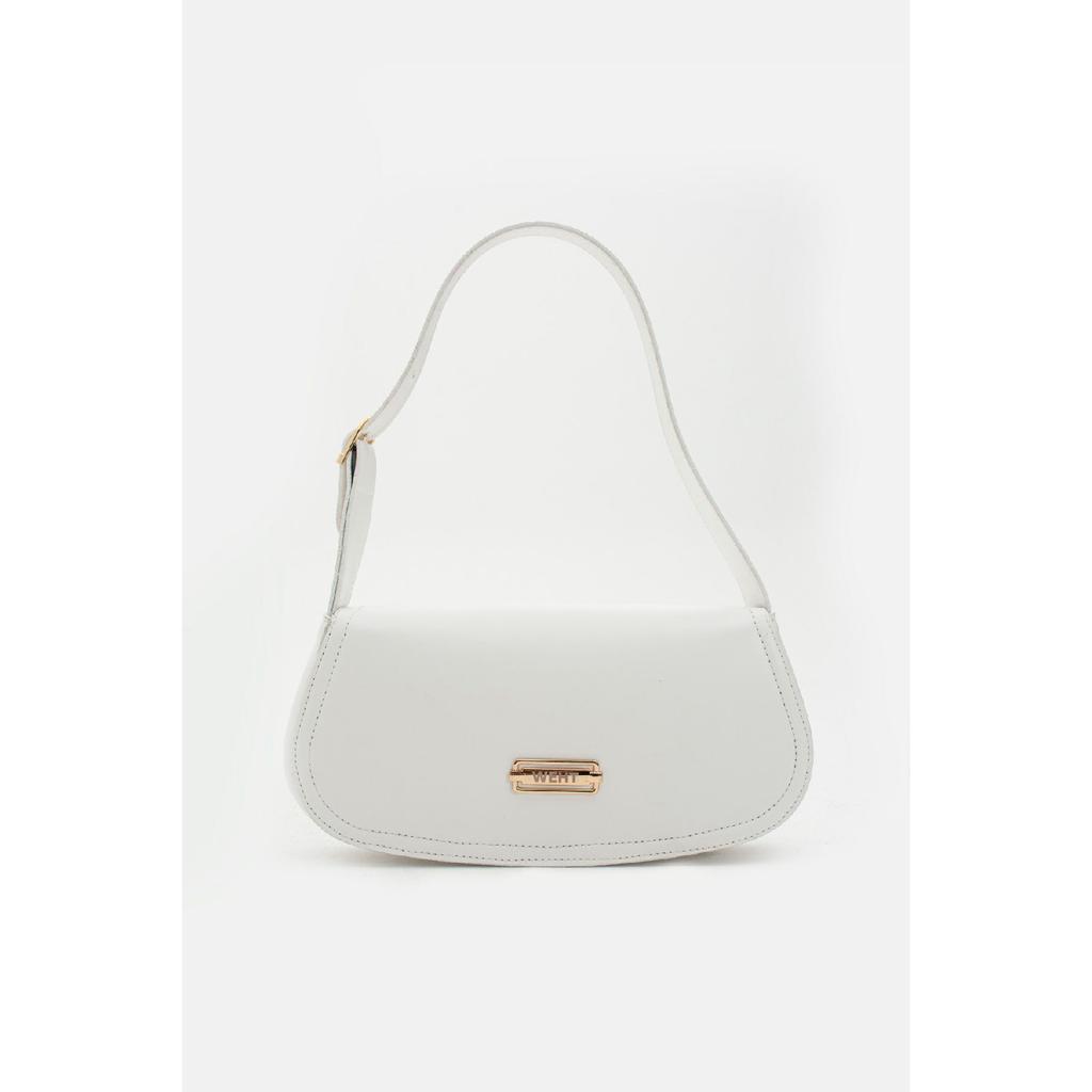 Women's Baguette Lined Snap Closure Handbag And Shoulder Bag