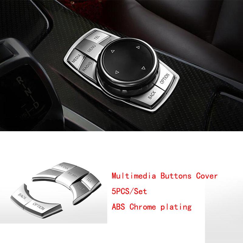 Chrome Gear Shift Panel Front Headlight Switch Engine Start Stop P Shift Button Cover Trim For BMW 2 3 4 Series 3GT F30 F20 F36