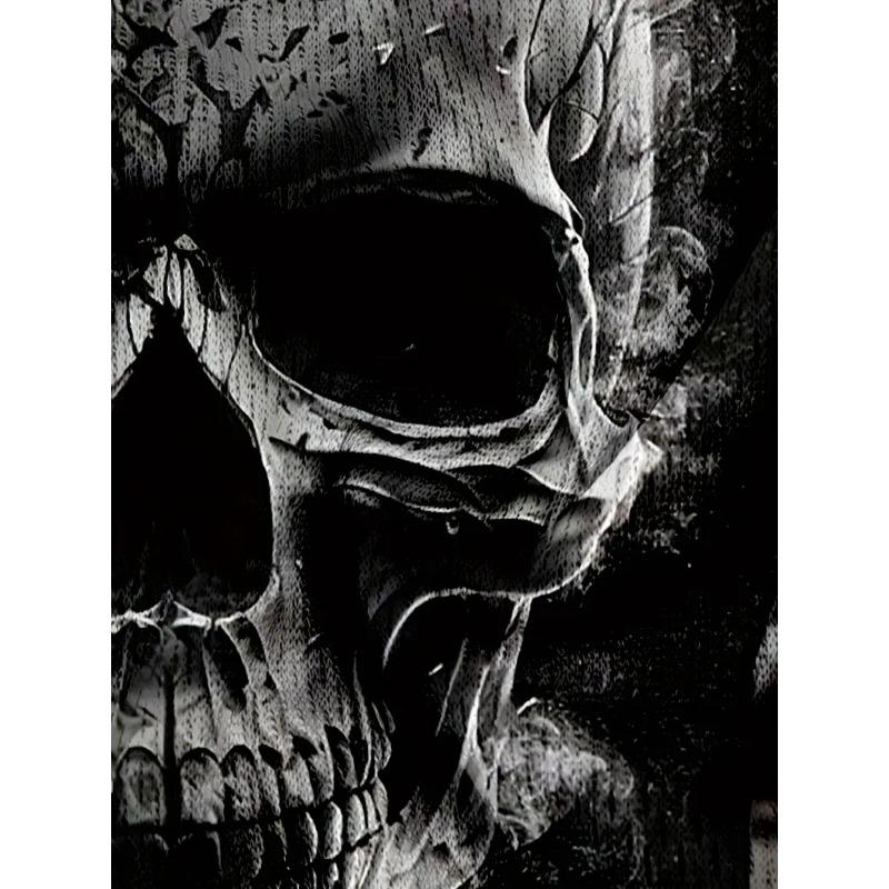 Large Men's Skull Pattern 3D Printed Men's Round Neck Short Sleeved T-shirt Summer Fashion T-shirt Casual and Comfortable Versatile Top