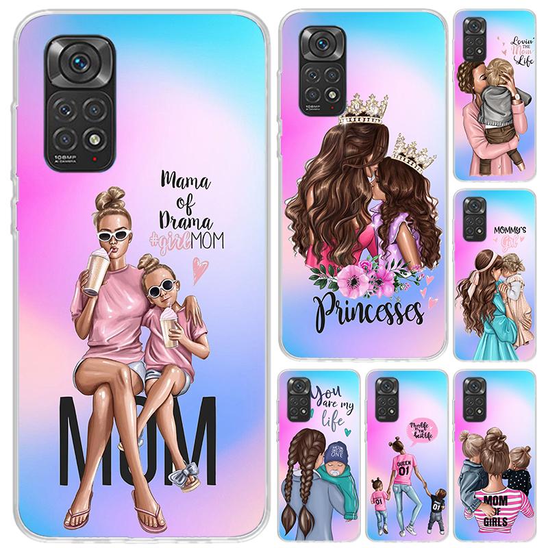 Woman Fashion Girl Super Mom Baby Phone Case for Xiaomi Redmi Note 15 14 14S 13 12S 12 Pro 11S 11 Plus 11T 11E 10S Soft Funda Pr