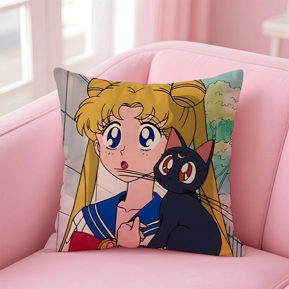 Anime S-Sailor Moons Cushion Cover Comfortable Reversible Pillow Cover Ideal For Car Sofa Bedroom & Beyond