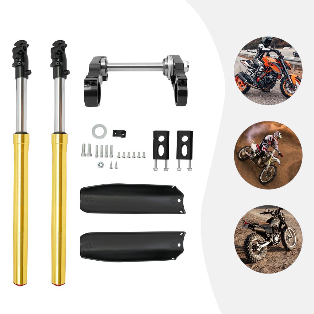 29 Inch Front Fork Suspension for 110cc 125cc Pit Dirt Bike, 45/48mm Triple Tree Clamp Shock Absorber Set