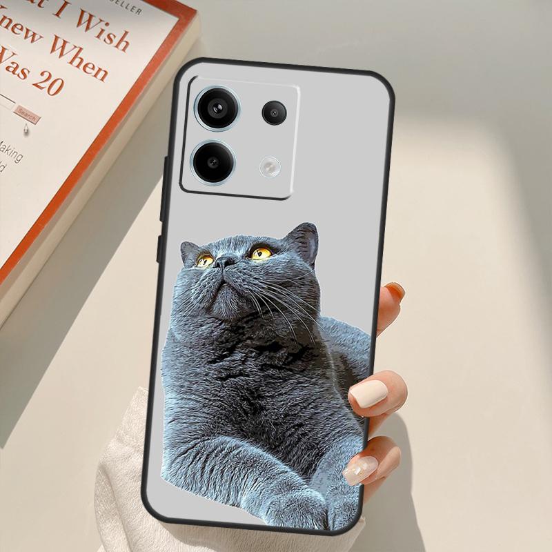 British Shorthair Cat Funda For Xiaomi Redmi Note 13 14 9 10 12 11 15 Pro Plus Case For Redmi 15 C 12C 13C 14C 10C