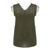 Women's V-Neck Lace Casual Solid Sleeveless Shirts Tank Tops Blouse