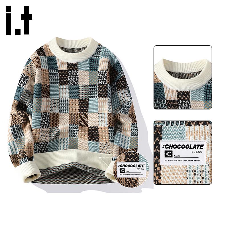 

CHOCOOLATEit Men s Retro Plaid Knitted Sweater 3XL