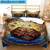 Starry Groundhog Illustration 3pcs Bedding,Including 1pc Duvet Cover And 2pcs Pillowcases Perfect for Christmas,Ideal for Bedroom, Dormitory
