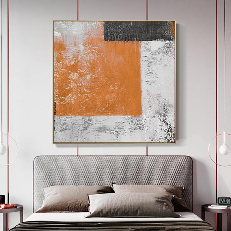 Orange Abstract Decorative Painting Light Luxury Style Dining Room Mural High-end Wall Painting Living Room Canvas Painting