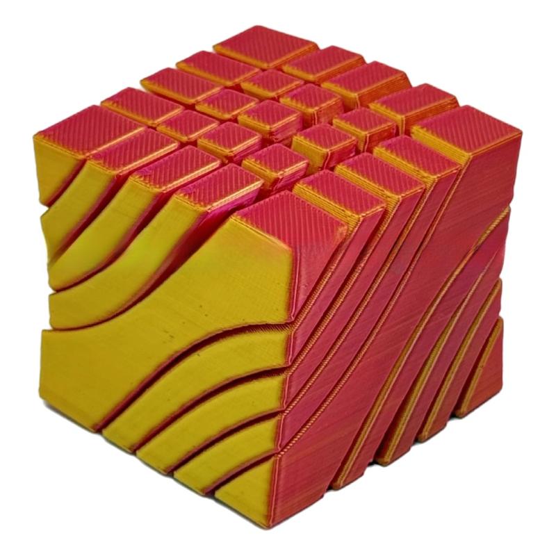 

1Pcs 3D Printed Spiral Cube Magic Transforming Design Toy No Power Required Mixed Color Plastic Stress Relief Toys