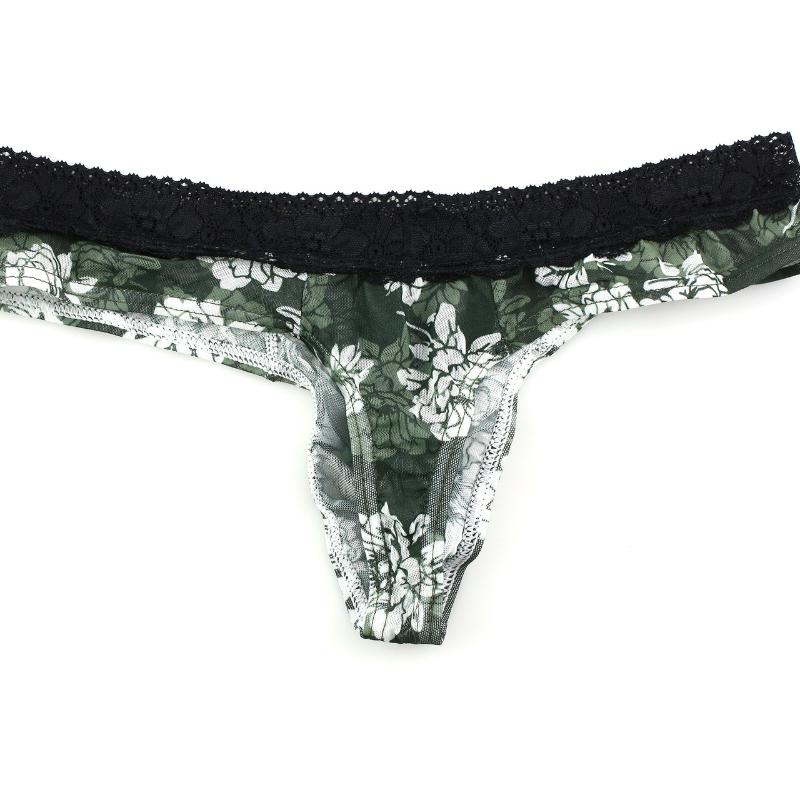 Sexy Herren-Unterwäsche, Tanga, Spitze, Mesh, durchsichtig, niedrige Taille, bequeme, ultradünne, nahtlose Höschen, atmungsaktive Tangas