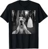 Funny Great Dane Ghost Forest Halloween Black White T-shirt